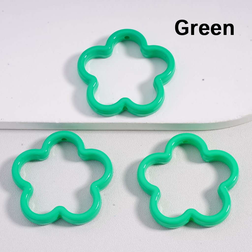 Large Flower Frame Acrylic Beads Multi Color 42MM
