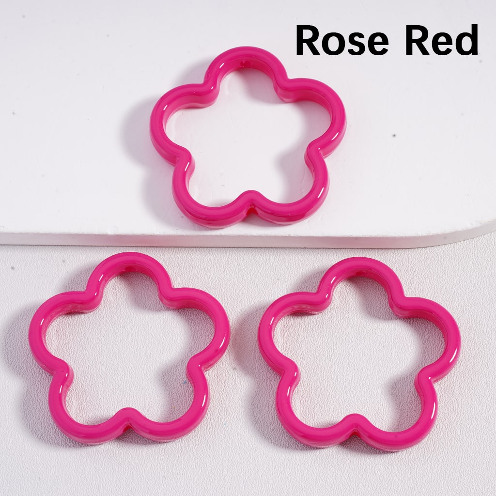 Large Flower Frame Acrylic Beads Multi Color 42MM