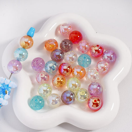Glossy Shiny Mini Foil Core Multi Color Acrylic Beads 16MM (Single Color is available for 200pcs(whole bag) Only)