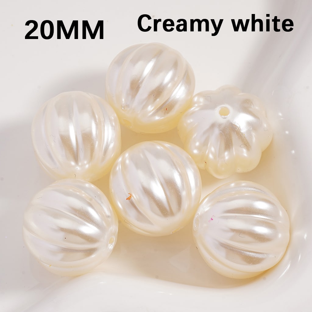 Pumpkin Stripe Pattern Shiny Acrylic Beads 20MM Multi Color (Single Color is available for 125pcs(whole bag) Only)