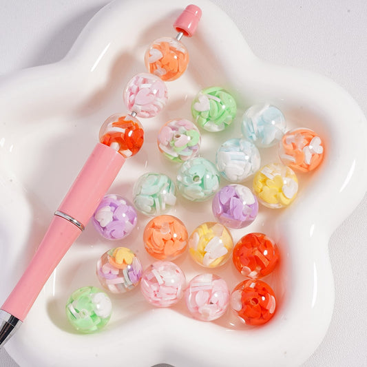 Glitter Acrylic Beads Star Shap with Meteor Crater Design Double Color 20MM Single Color Available in 100pcs Whole Bag Only