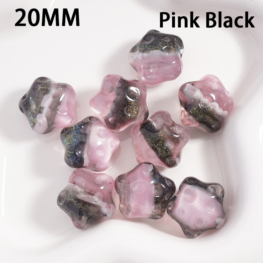 Star Shape with Meteor Crater Design Glitter Acrylic Beads  Double Color  20MM  Single Color Available in 100pcs Whole Bag Only