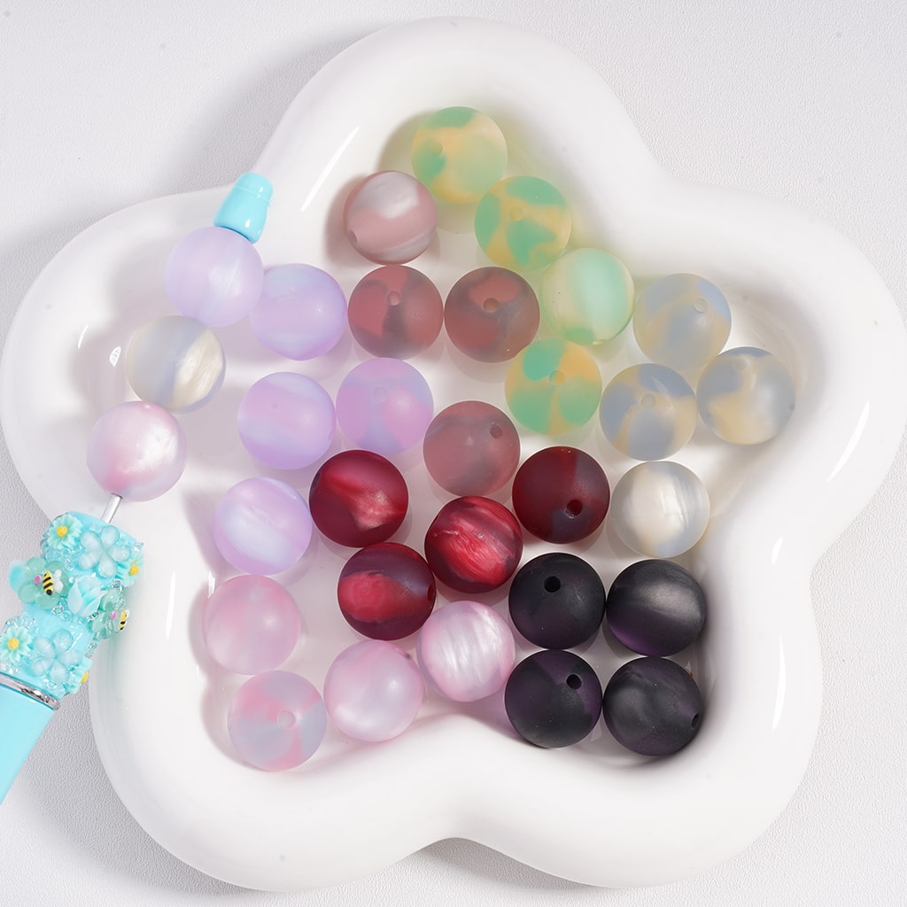 Frosted Matte Acrylic Beads Double Color Round 16MM Single Color Option for 200pcs Bag Only
