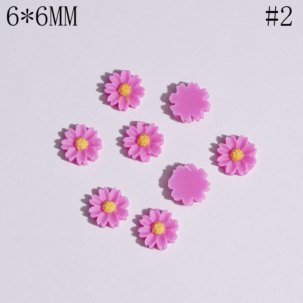 Mini Bright Bloom Flower Shapes for Bead Jewelry Accessories, 6*6MM, Multicolor