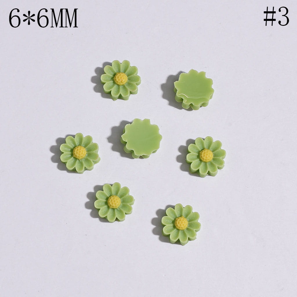 Mini Bright Bloom Flower Shapes for Bead Jewelry Accessories, 6*6MM, Multicolor