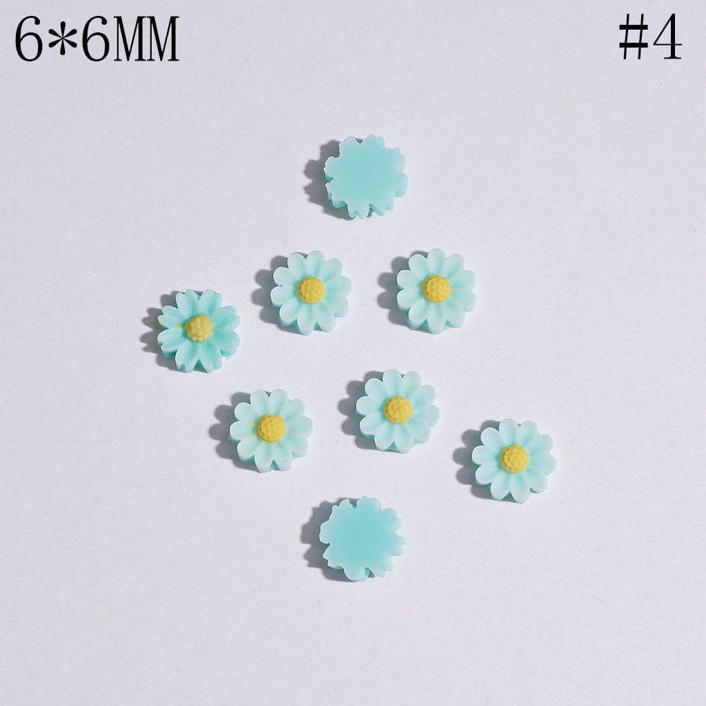 Mini Bright Bloom Flower Shapes for Bead Jewelry Accessories, 6*6MM, Multicolor