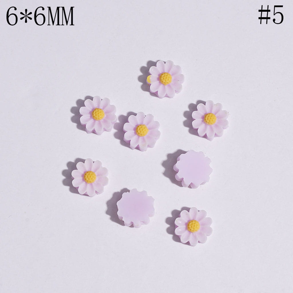 Mini Bright Bloom Flower Shapes for Bead Jewelry Accessories, 6*6MM, Multicolor