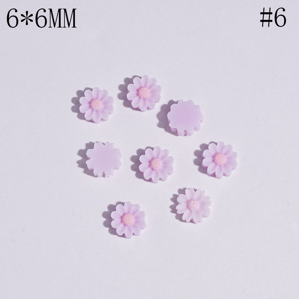 Mini Bright Bloom Flower Shapes for Bead Jewelry Accessories, 6*6MM, Multicolor