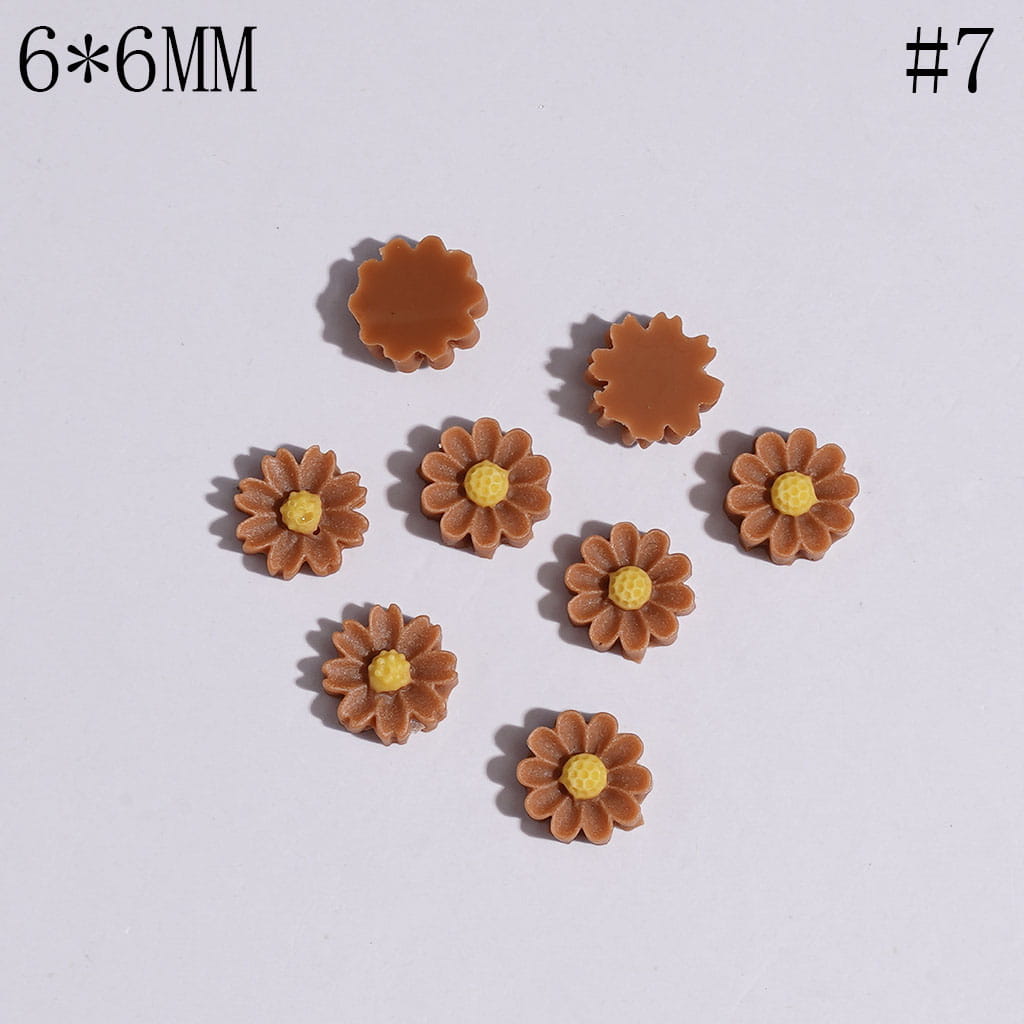 Mini Bright Bloom Flower Shapes for Bead Jewelry Accessories, 6*6MM, Multicolor