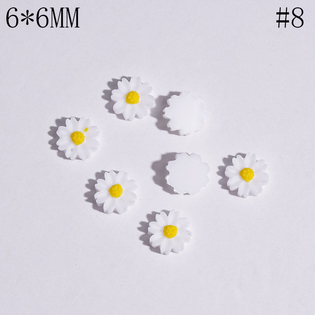 Mini Bright Bloom Flower Shapes for Bead Jewelry Accessories, 6*6MM, Multicolor