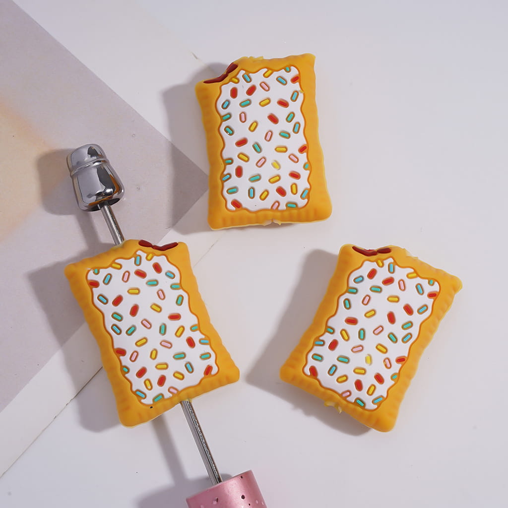 3D American Breakfast Snack Silicone Focal Beads