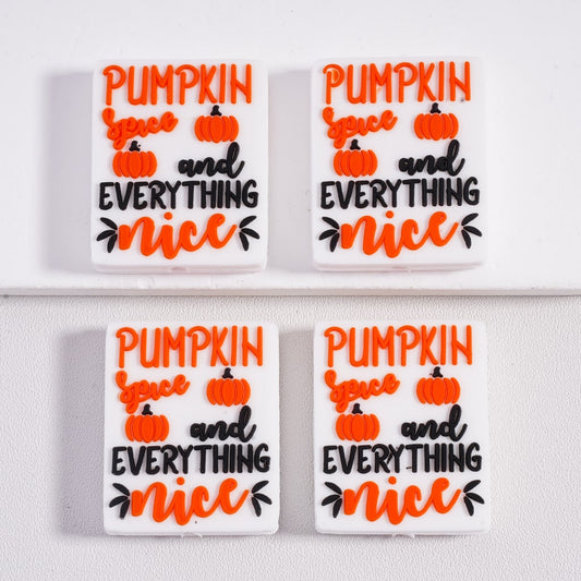 Orange Pumpkin Spice and Everything Nice Halloween Special Theam Silicone Focal Beads