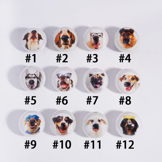 UV Coated Funny Dog Series Acrylic Beads for Bracelets Various Types 16 mm