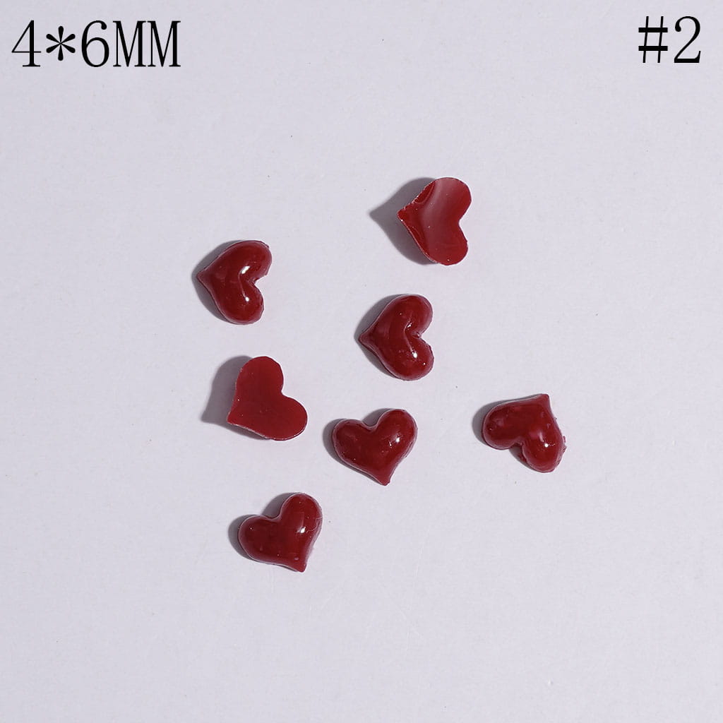 Tiny Heart-Shaped Plastic Jewelry Accessories for DIY Crafts, 4*6MM, Multicolor