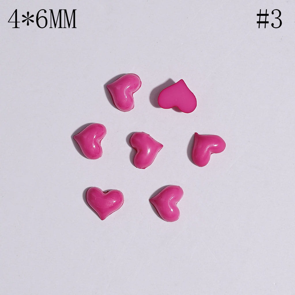 Tiny Heart-Shaped Plastic Jewelry Accessories for DIY Crafts, 4*6MM, Multicolor