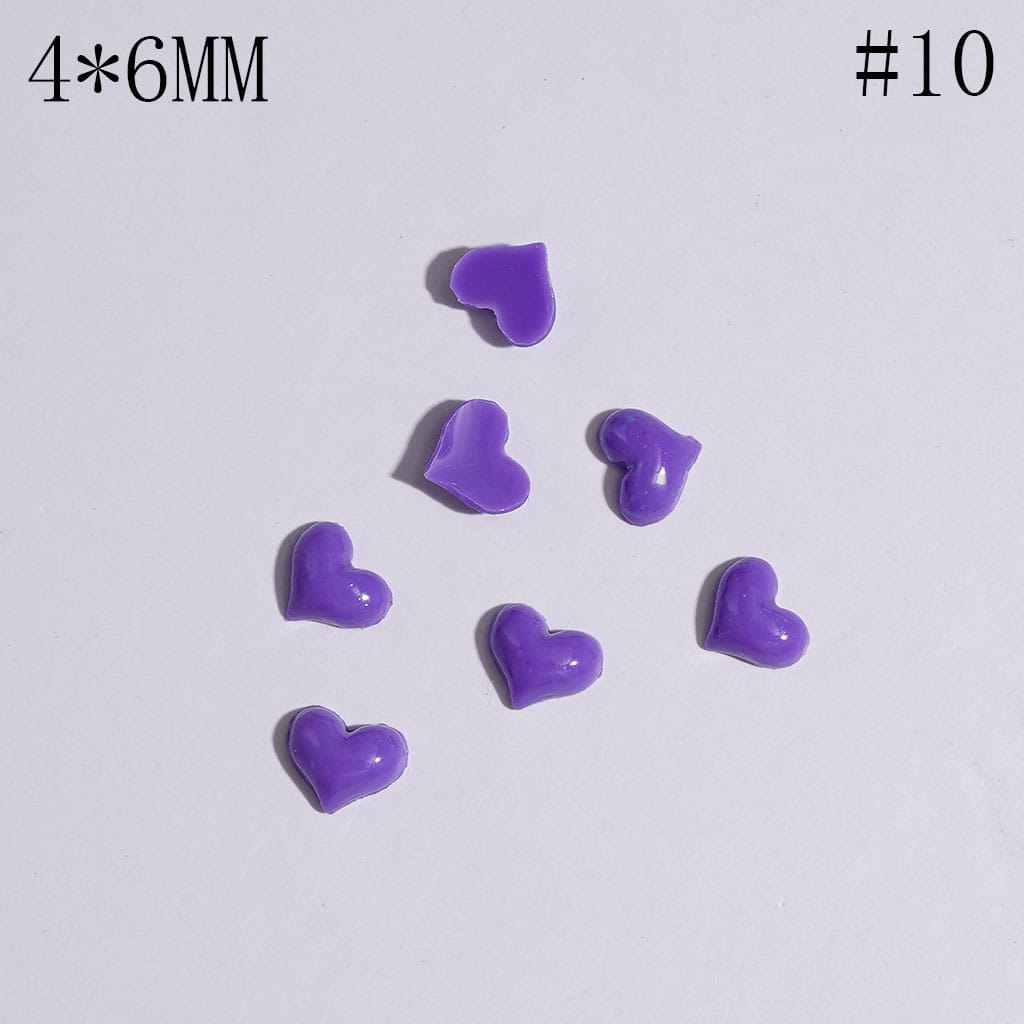 Tiny Heart-Shaped Plastic Jewelry Accessories for DIY Crafts, 4*6MM, Multicolor