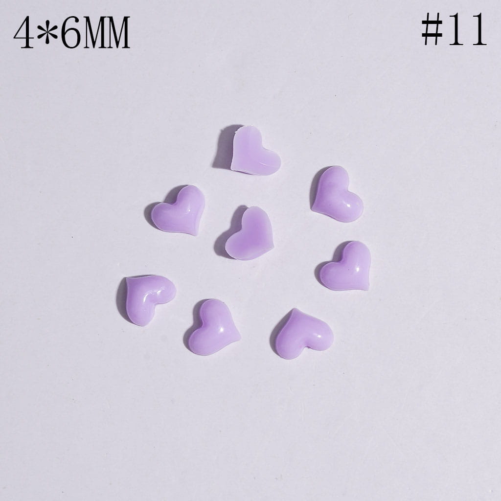Tiny Heart-Shaped Plastic Jewelry Accessories for DIY Crafts, 4*6MM, Multicolor