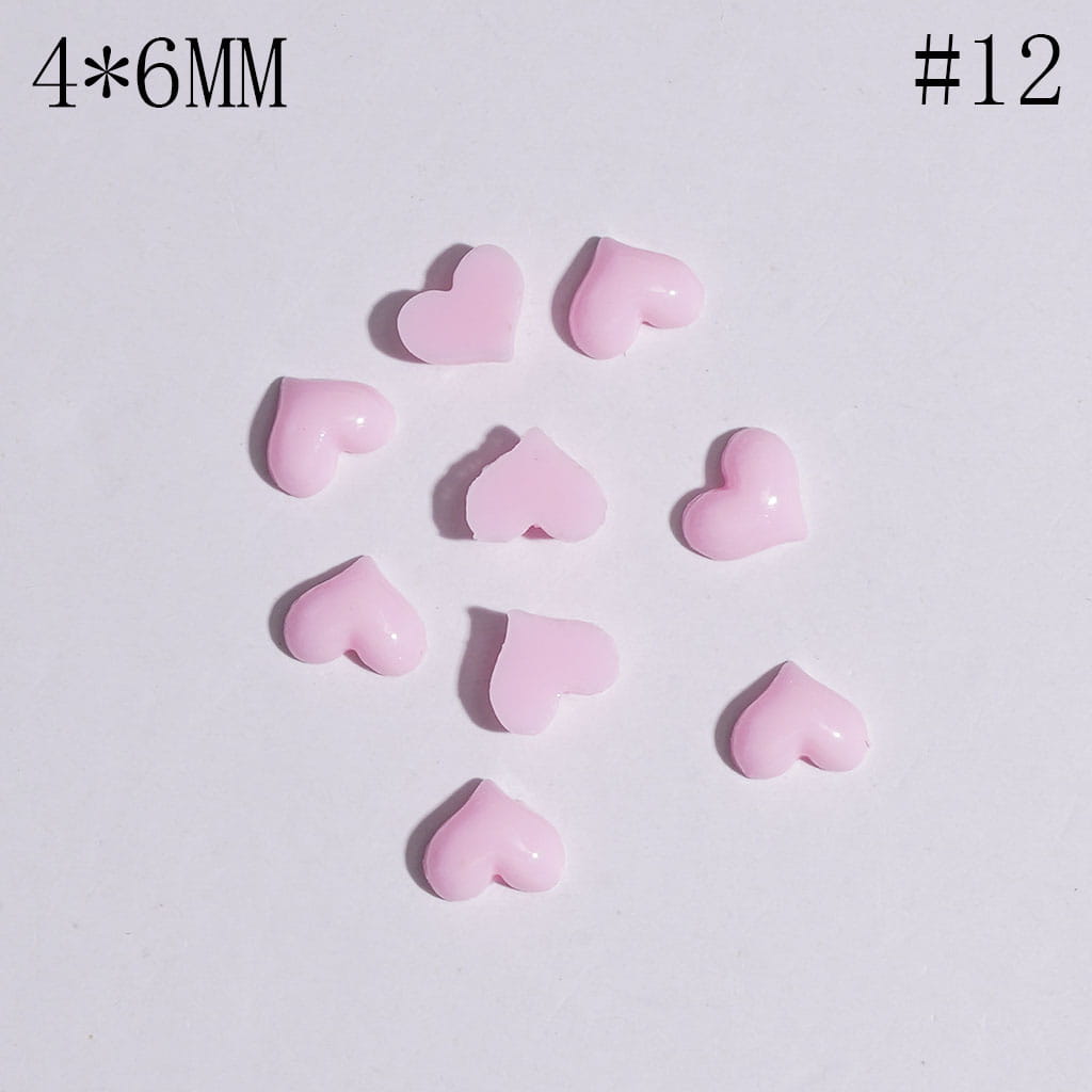 Tiny Heart-Shaped Plastic Jewelry Accessories for DIY Crafts, 4*6MM, Multicolor