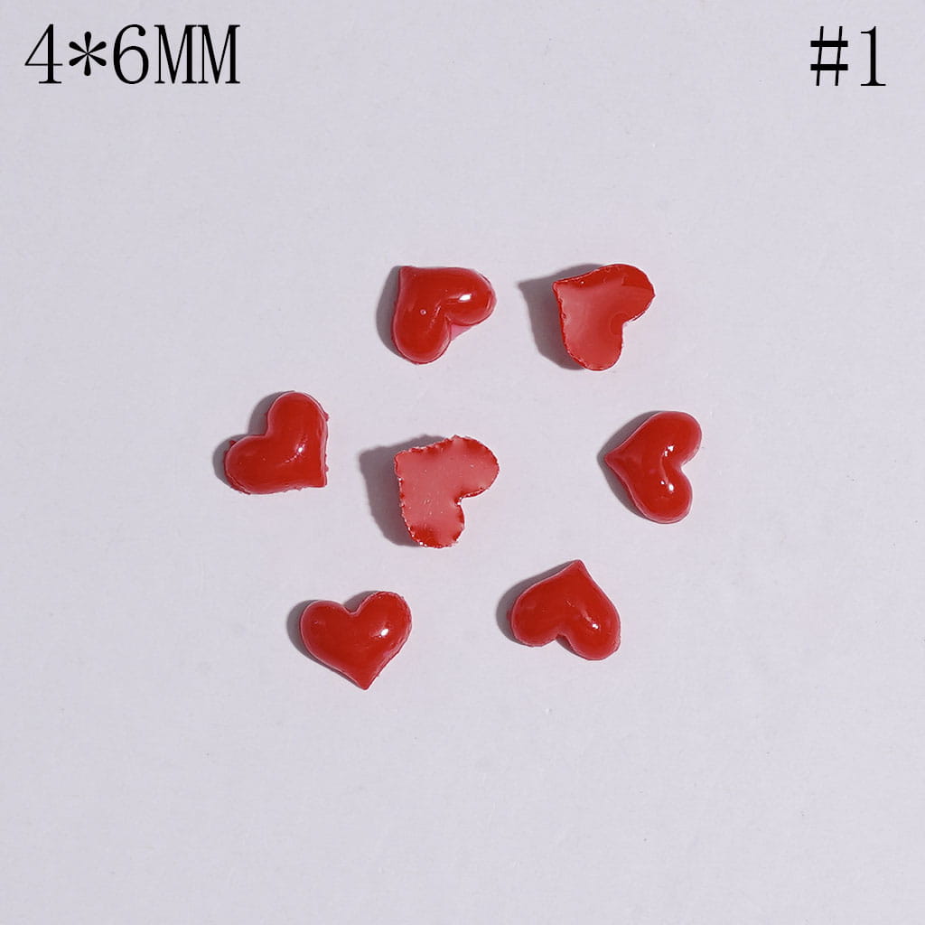 Tiny Heart-Shaped Plastic Jewelry Accessories for DIY Crafts, 4*6MM, Multicolor