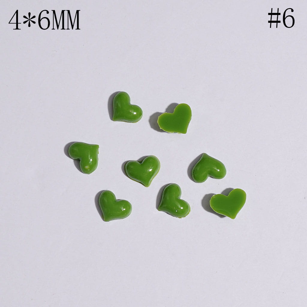 Tiny Heart-Shaped Plastic Jewelry Accessories for DIY Crafts, 4*6MM, Multicolor