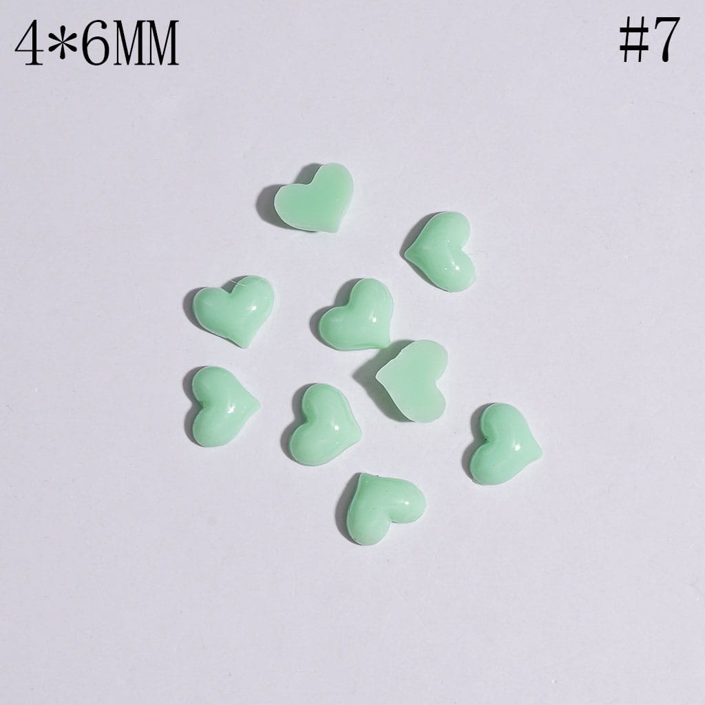 Tiny Heart-Shaped Plastic Jewelry Accessories for DIY Crafts, 4*6MM, Multicolor