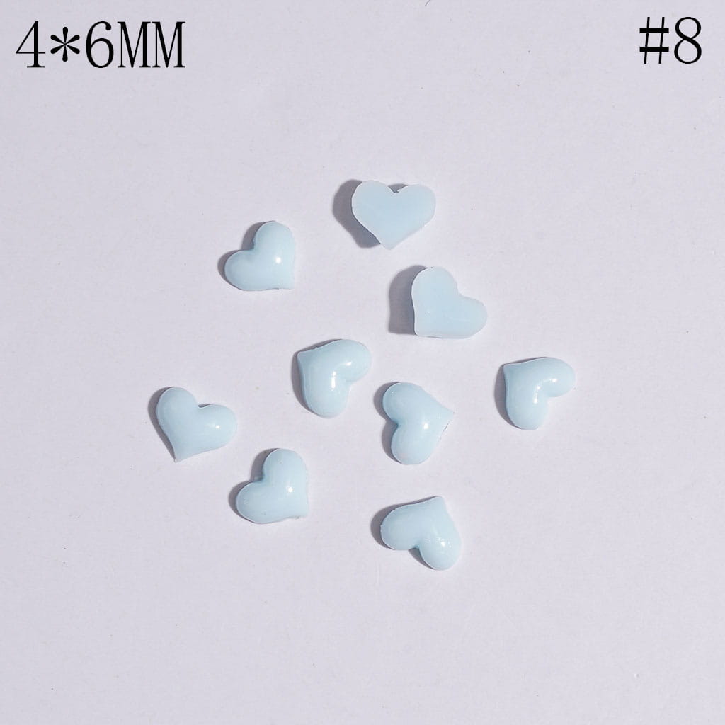 Tiny Heart-Shaped Plastic Jewelry Accessories for DIY Crafts, 4*6MM, Multicolor