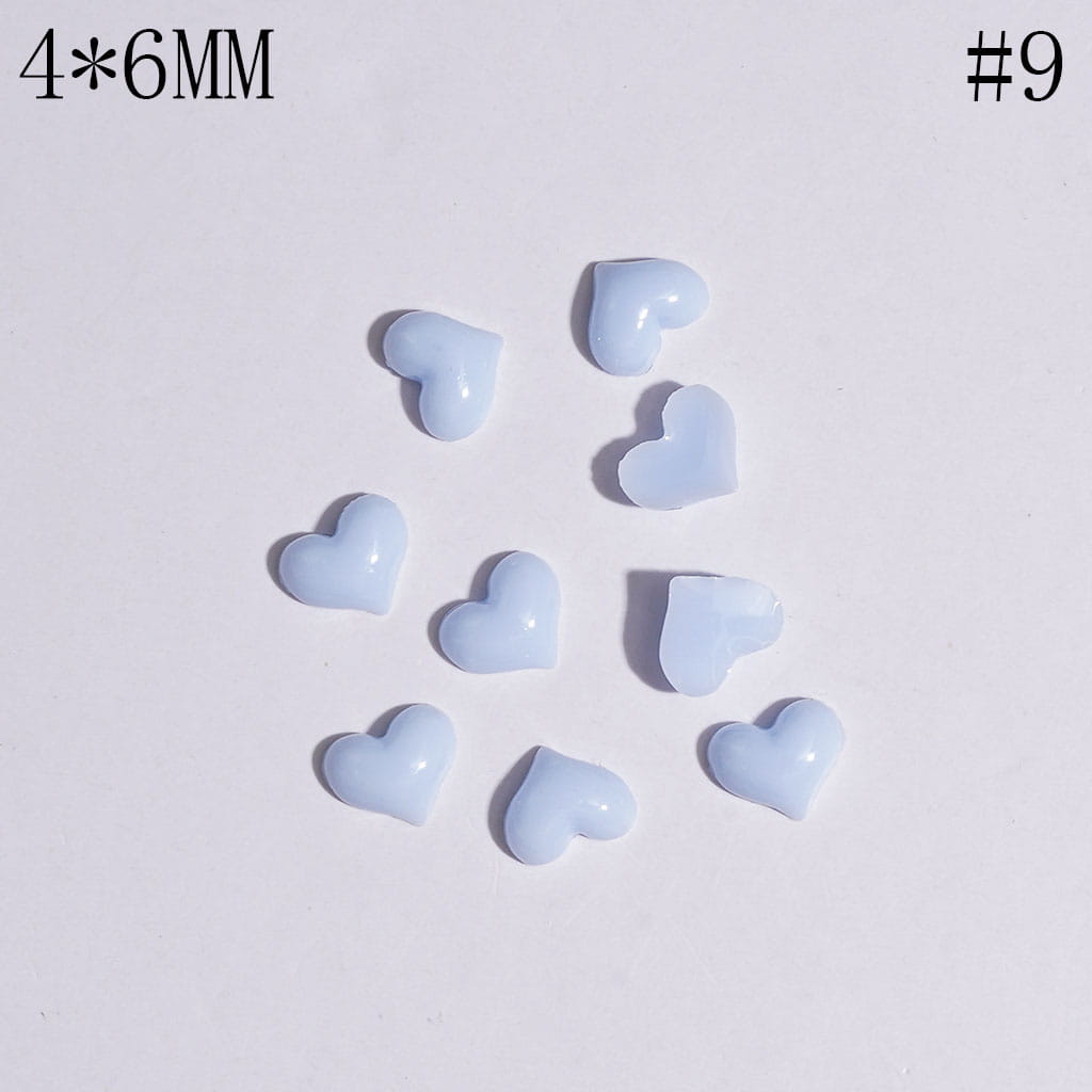 Tiny Heart-Shaped Plastic Jewelry Accessories for DIY Crafts, 4*6MM, Multicolor