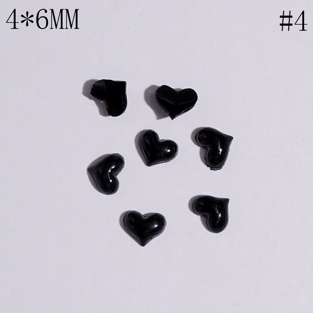 Tiny Heart-Shaped Plastic Jewelry Accessories for DIY Crafts, 4*6MM, Multicolor
