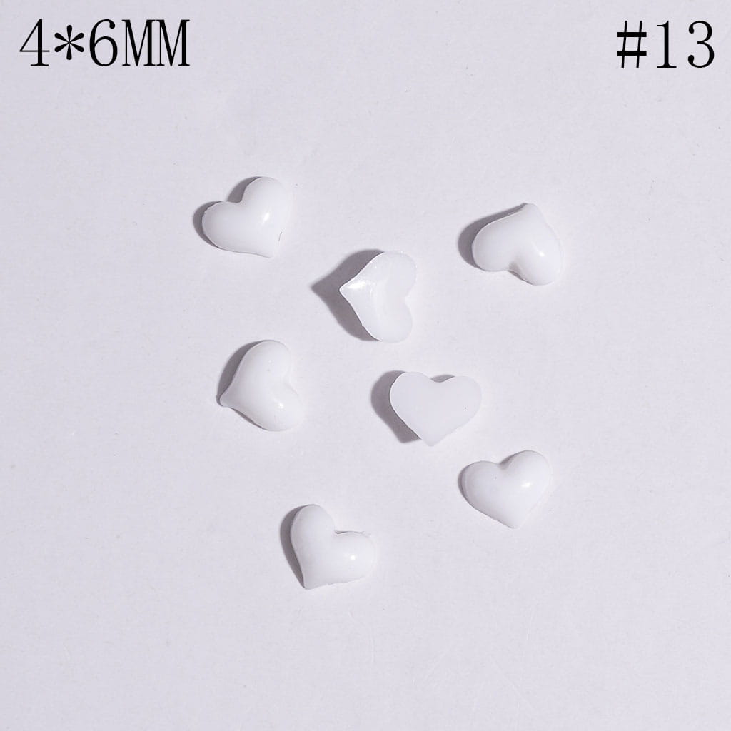 Tiny Heart-Shaped Plastic Jewelry Accessories for DIY Crafts, 4*6MM, Multicolor