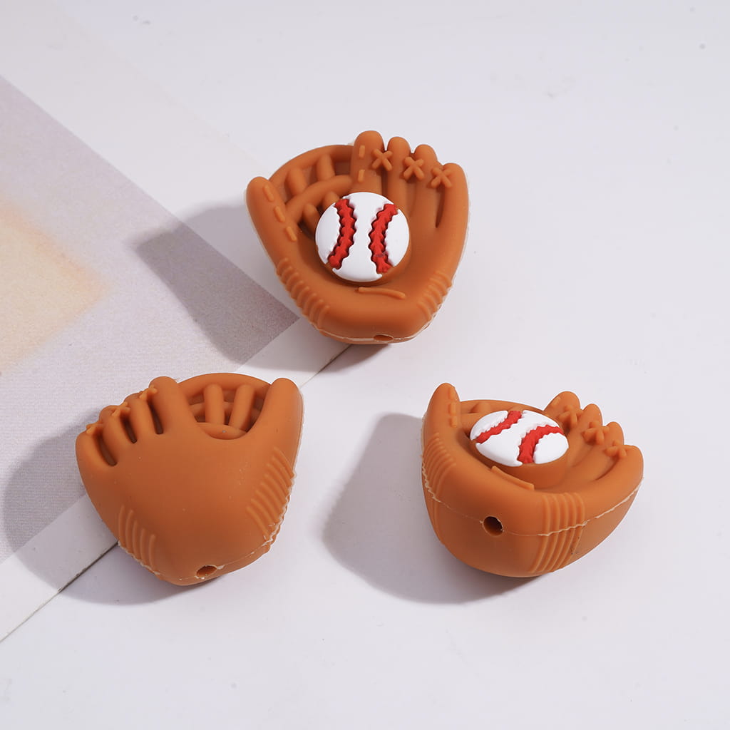 3D Baseball Sports Series shirt shape Silicone Focal Beads