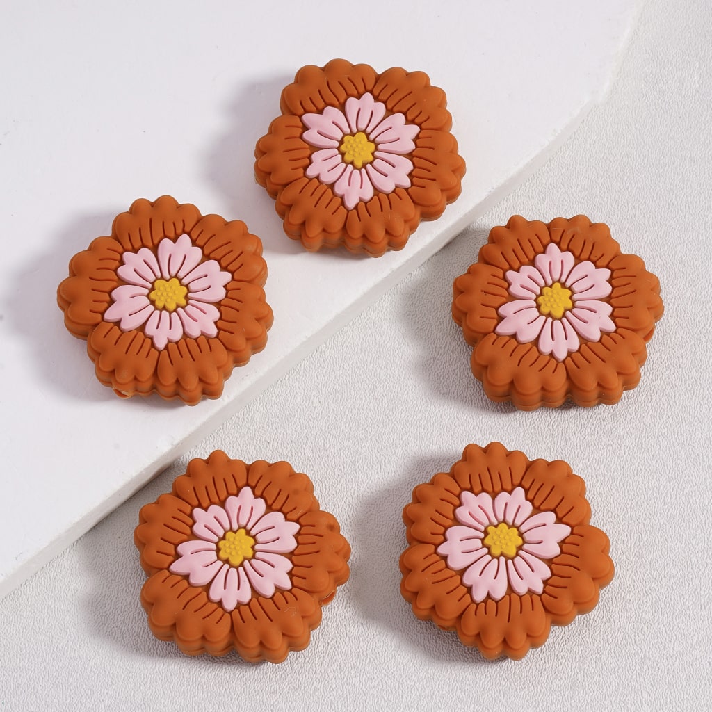Colorful Mini Flower Series Pastel & Bright Mix Silicone Focal Beads