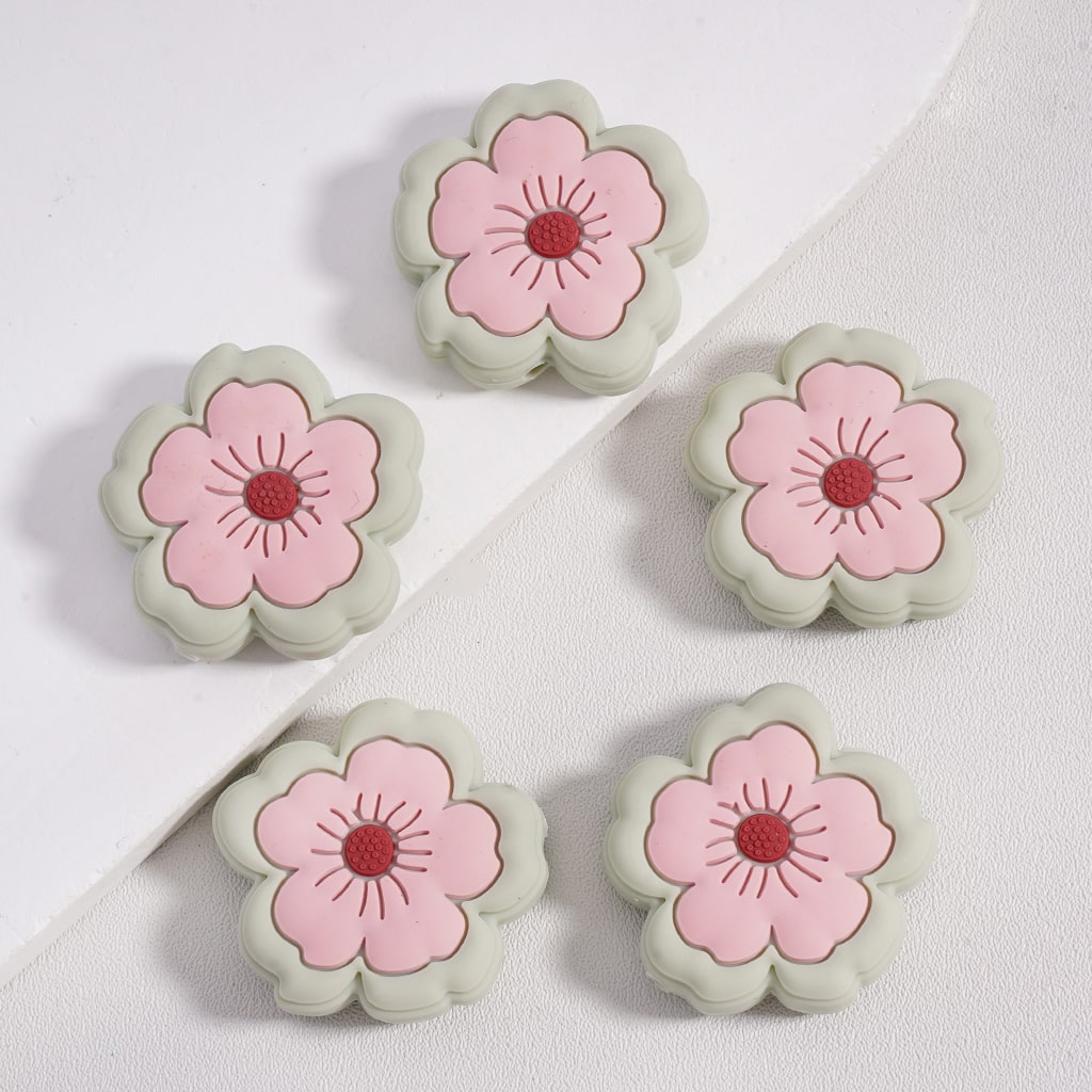 Colorful Mini Flower Series Pastel & Bright Mix Silicone Focal Beads
