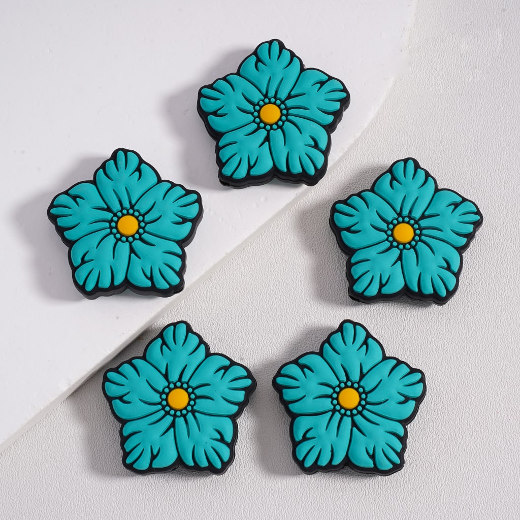 Colorful Mini Flower Series Pastel & Bright Mix Silicone Focal Beads