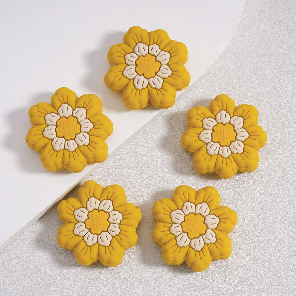Colorful Mini Flower Series Pastel & Bright Mix Silicone Focal Beads