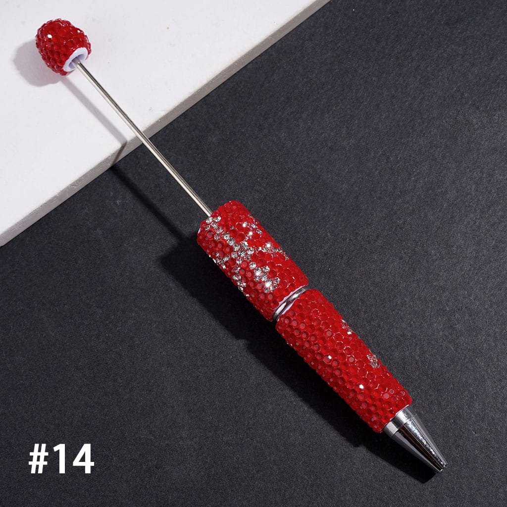 Elegant Snowflake Pattern Rhinestone with Clear Rhinestones Beadable Clay Pens, Multi-Color