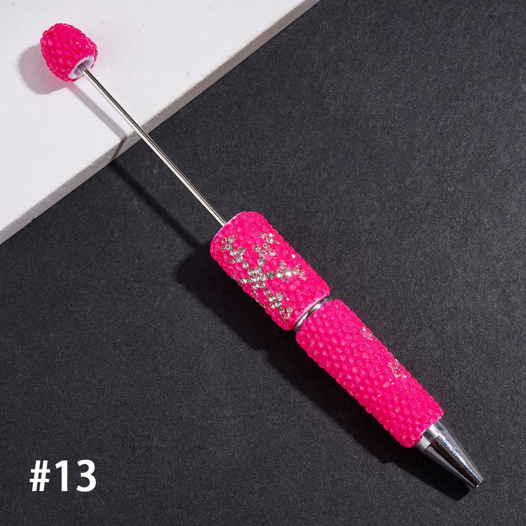 Elegant Snowflake Pattern Rhinestone with Clear Rhinestones Beadable Clay Pens, Multi-Color