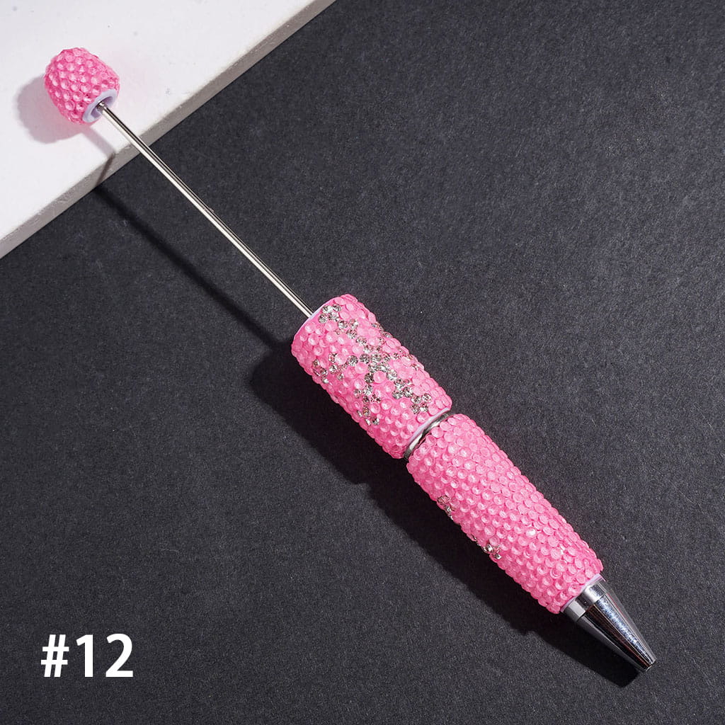 Elegant Snowflake Pattern Rhinestone with Clear Rhinestones Beadable Clay Pens, Multi-Color