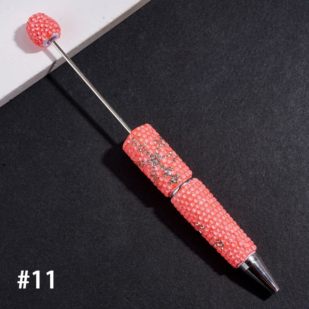 Elegant Snowflake Pattern Rhinestone with Clear Rhinestones Beadable Clay Pens, Multi-Color
