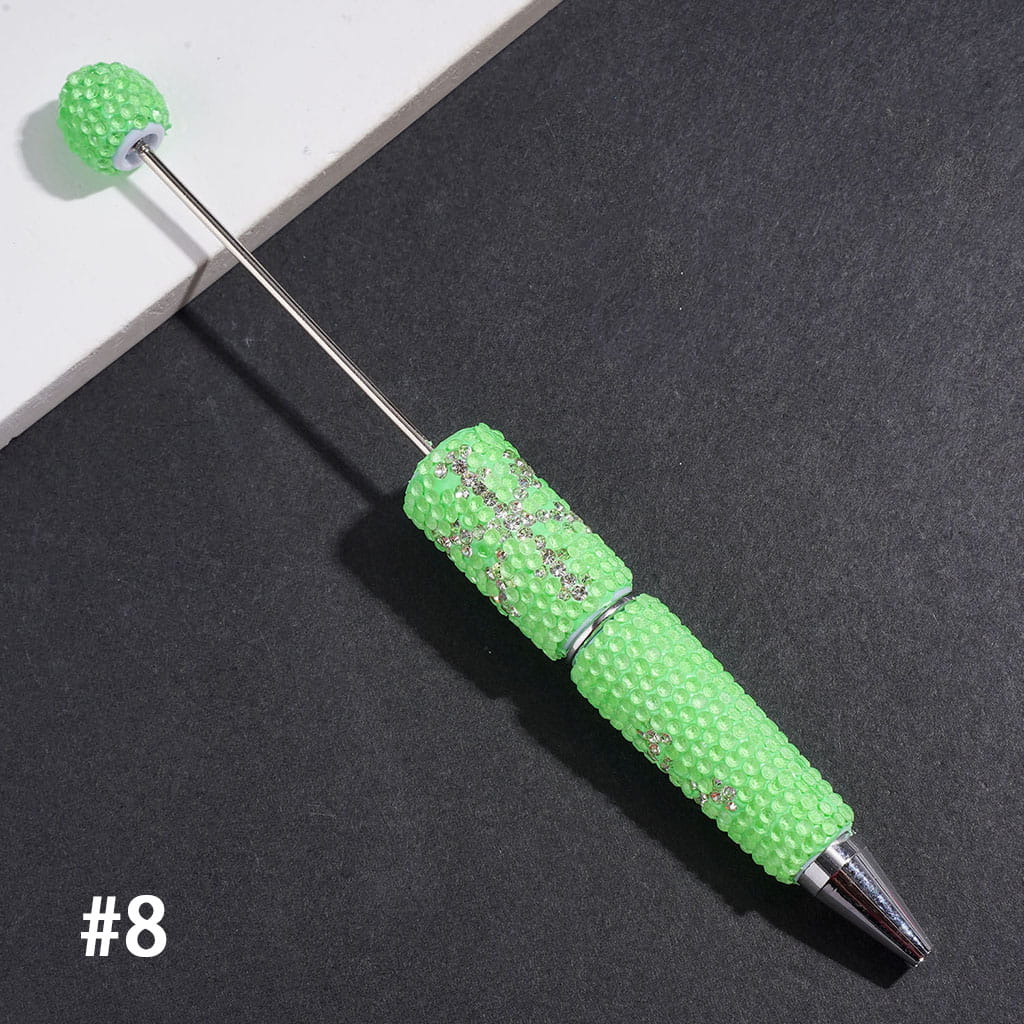 Elegant Snowflake Pattern Rhinestone with Clear Rhinestones Beadable Clay Pens, Multi-Color