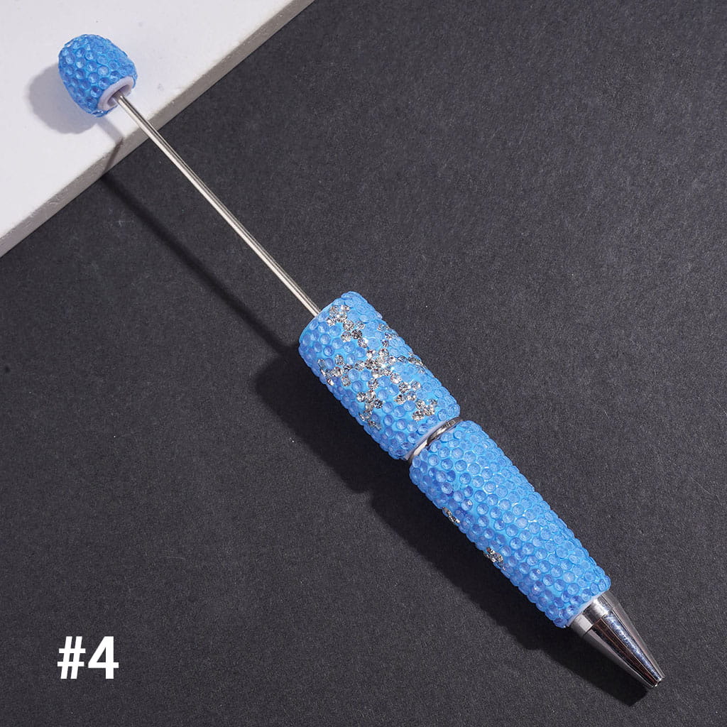 Elegant Snowflake Pattern Rhinestone with Clear Rhinestones Beadable Clay Pens, Multi-Color