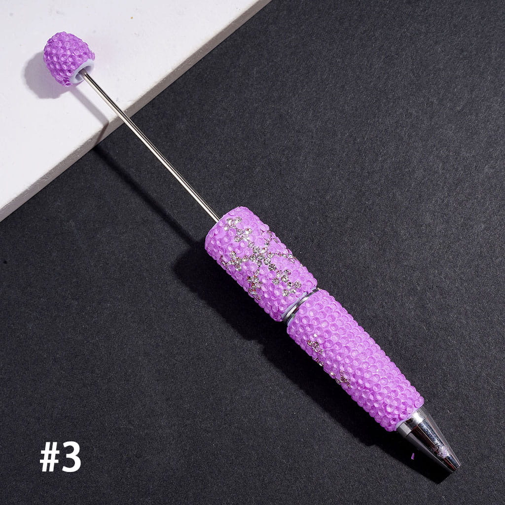 Elegant Snowflake Pattern Rhinestone with Clear Rhinestones Beadable Clay Pens, Multi-Color