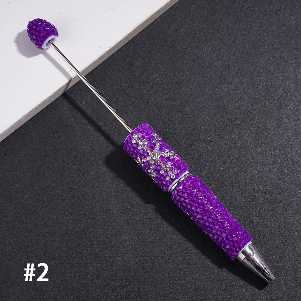 Elegant Snowflake Pattern Rhinestone with Clear Rhinestones Beadable Clay Pens, Multi-Color