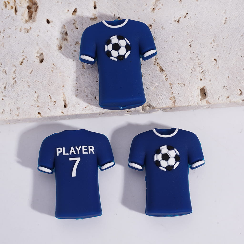 3D Football Soccer Ball Sports Theme Silicone Focal Beads