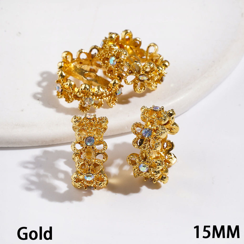 Metal Spacer Beads with Butterfly and AB Rhinestone, 15MM Multi-Color (They Fit 14MM Beads)