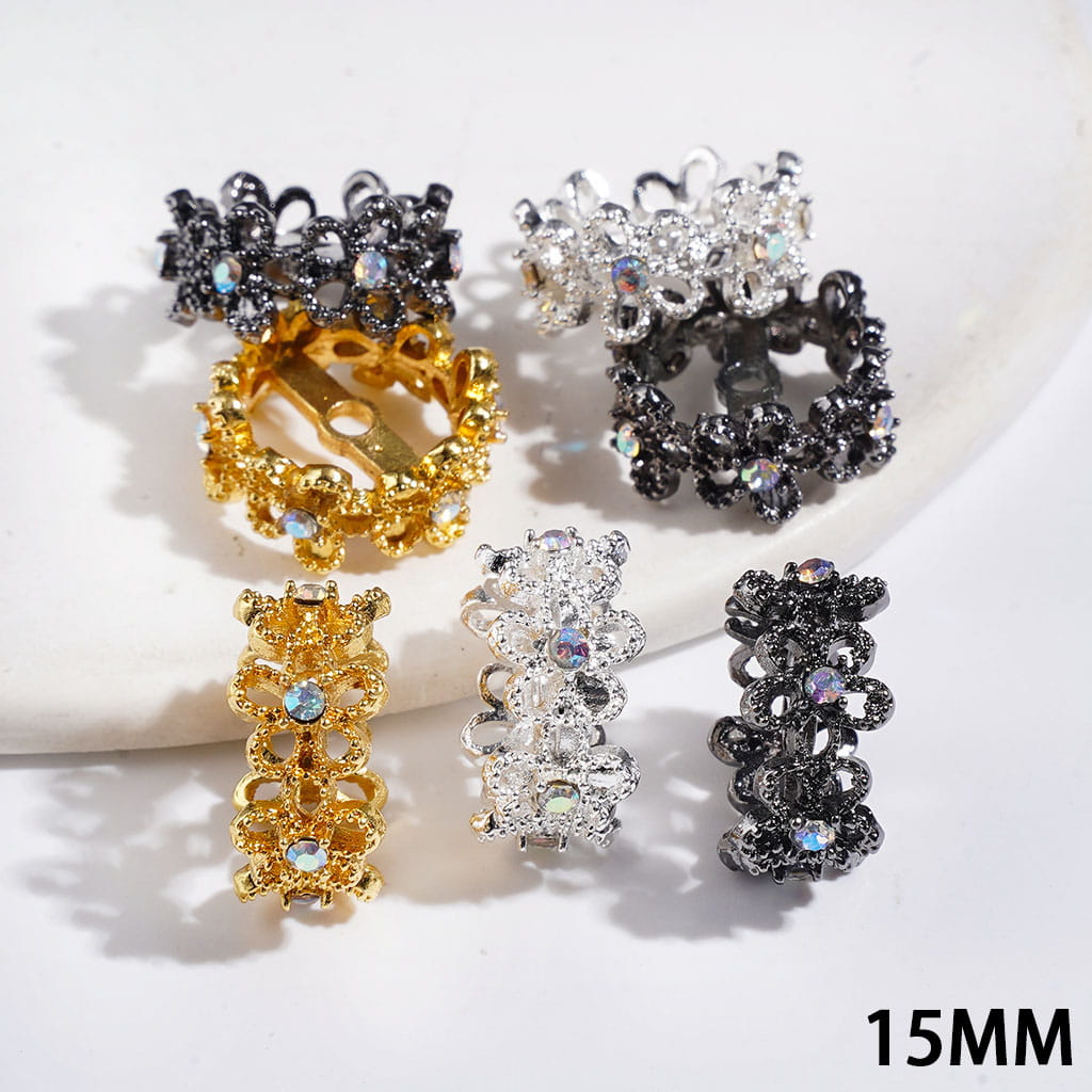 Metal Spacer Beads with Butterfly and AB Rhinestone, 15MM Multi-Color (They Fit 14MM Beads)