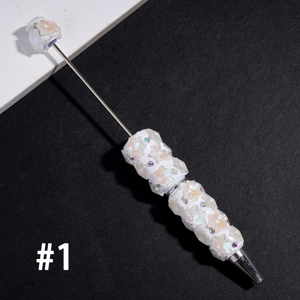 Snowflake Flower Embellishments with AB Rhinestones Beadable Clay Pen, Assorted Colors