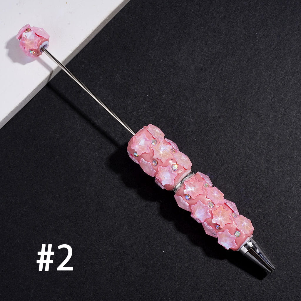 Snowflake Flower Embellishments with AB Rhinestones Beadable Clay Pen, Assorted Colors