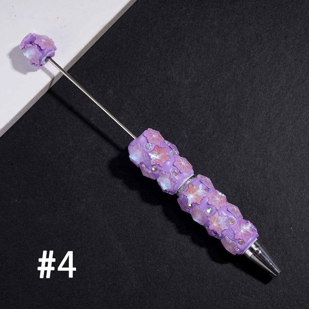 Snowflake Flower Embellishments with AB Rhinestones Beadable Clay Pen, Assorted Colors