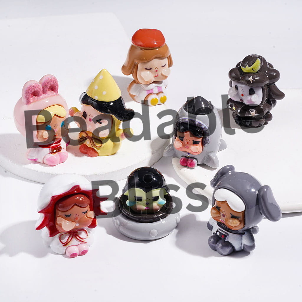 Teary Baby Girl Character in Space Series Acrylic Figurine for Beads or Pen Topper