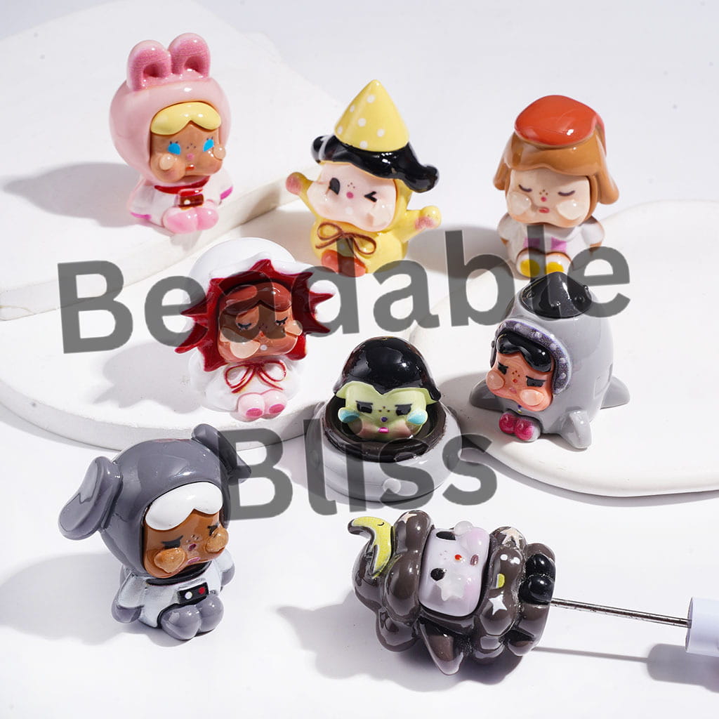 Teary Baby Girl Character in Space Series Acrylic Figurine for Beads or Pen Topper
